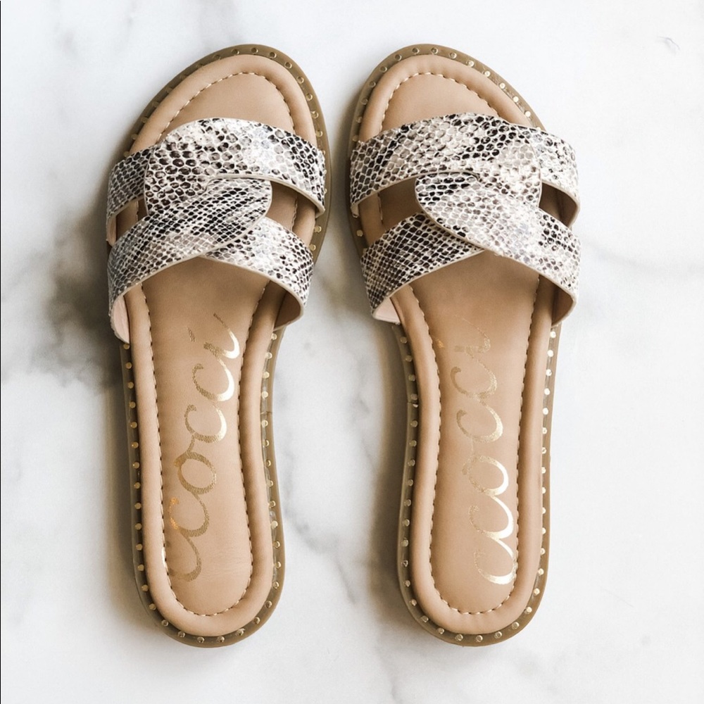Ccocci Sugar Sandal Slipper in Snake Print Size 7